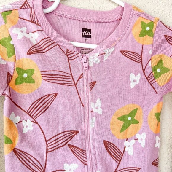 NWT! Tea Collection Winding Persimmon Footed Pajama, Size 2T - Picture 3 of 4